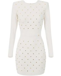 Elisabetta Franchi - Mini Knitted Dress With Jewel Details - Lyst