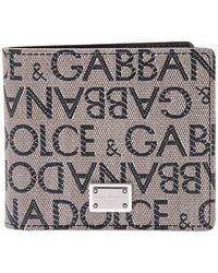 Dolce & Gabbana - Coated Canvas Wallet With With All-Over Logo - Lyst