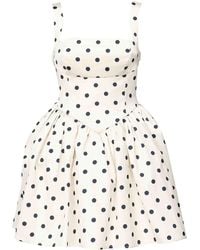 Self-Portrait - Polka Dot Satin Mini Dress - Lyst