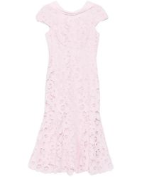 Self-Portrait - Lace Scoop Back Midi Dress - Lyst