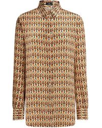 Etro - Micro-Patterned Silk Shirt - Lyst