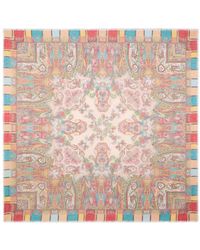 Etro - Modal Blend Scarf With Paisley Foliage Pattern - Lyst
