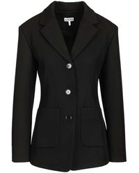 Loewe - Wool Blend Single Breasted Blazer Jacket - Lyst