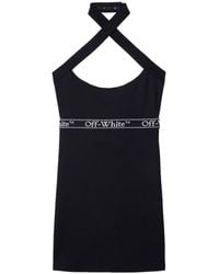 Off-White c/o Virgil Abloh - Logo-waistband Criss-cross Straps Mini Dress - Lyst