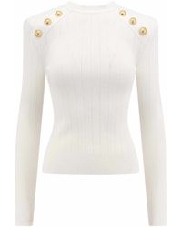Balmain - Ribbed Sustainable Viscose Sweater - Lyst