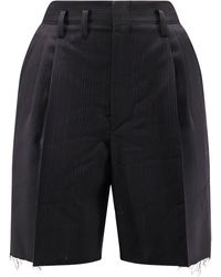 Maison Margiela - Striped Virgin Wool Shorts - Lyst