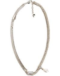 McQueen - Skull Necklace With Crystals - Lyst