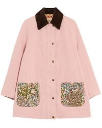 Valentino Garavani - Long Denim Jacket With Floral Pockets - Lyst