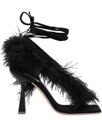 Sebastian Milano - Feather Detailed Wrap Sandals - Lyst