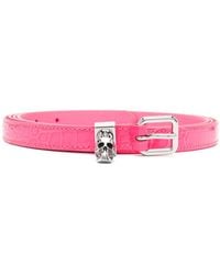 McQueen - Skull Leather Double Belt - Lyst
