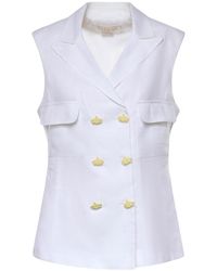 Genny - Double-Breasted Linen Vest - Lyst
