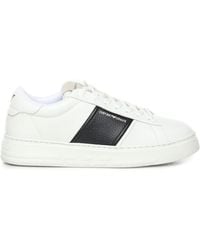 Emporio Armani - Leather Sneaker With Contrasting Band - Lyst