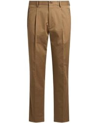 Etro - Khaki Stretch Cotton Gabardine Trousers - Lyst