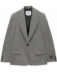 MSGM - Single-Breasted Blazer - Lyst