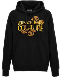 Versace - Cotton Hoodie Logo Baroque - Lyst
