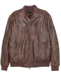 Peuterey - Fionia Leather Jacket With Pockets - Lyst