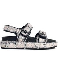 Tory Burch - Kira Leather And Fabric Sports Sandals - Lyst