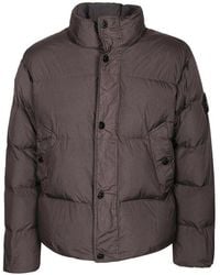 Stone Island - Taupe Short Padded Puffer Jacket - Lyst