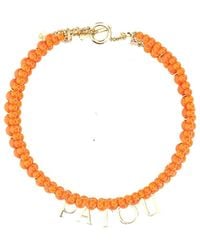 Patou - Glass And Brass Bead Necklace - Lyst
