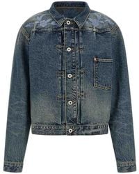 KENZO - Floral Embroidery Denim Jacket - Lyst