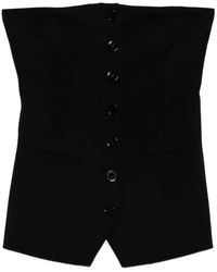 Patrizia Pepe - Crepe Bustier With Buttons - Lyst