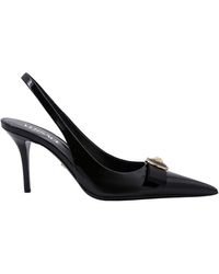 Versace - Patent Leather Slingback Gianni Bow - Lyst