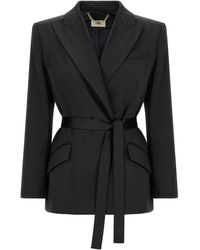 Elisabetta Franchi - Stretch Satin Blazer - Lyst