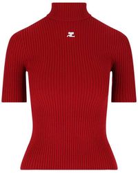 Courreges - Suéter Con Escote Barco - Lyst