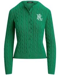 Ralph Lauren - Ralhan-Long Sleeve-Cardigan-Gassed Cotton - Lyst