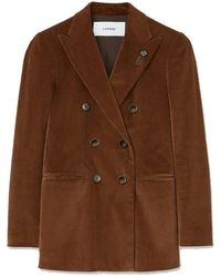 Lardini - Double-Breasted Corduroy Jacket - Lyst