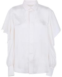 Sacai - Satin X Chiffon Shirt - Lyst