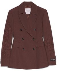 ERMANNO FIRENZE - Double-Breasted Jacket With Embroidery - Lyst