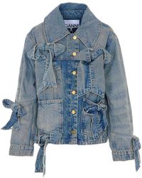 Ganni - Light Rigid Denim Jacket - Lyst