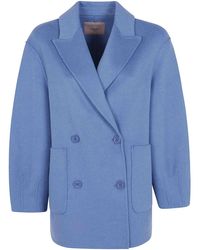 Twinset - Double Brested Peacoat - Lyst