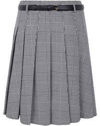 Self-Portrait - Prince Of Wales Check Pleated Midi Skirt - Lyst