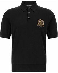Dolce & Gabbana - Heraldic Patch Shirt Polo - Lyst