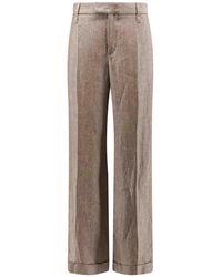 Brunello Cucinelli - Linen Trouser With Lurex Effect - Lyst