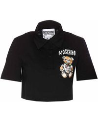 Moschino - Cropped Drawn Teddy Bear T-shirt - Lyst