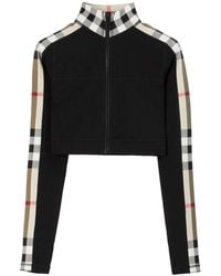 Burberry - Cynthia Check-panels Stretch-woven Top - Lyst