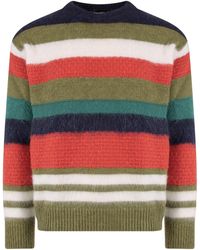 DSquared² - Wool Blend Sweater With Striped Motif - Lyst