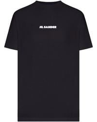 Jil Sander - Crew Neck Cotton T-Shirt With Logo - Lyst