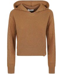 Victoria Beckham - Hooded Pointelle Jumper - Lyst