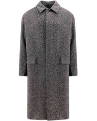 Hevò - Virgin Wool Blend Coat With Melange Effect - Lyst