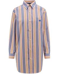 Etro - Cotton Shirt With Striped Motif - Lyst