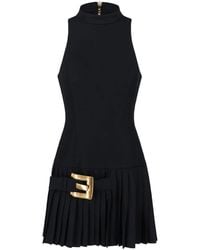 Balmain - Virgin Wool Mini Dress - Lyst