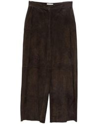 Via Masini 80 - Leather Wide-Leg Trousers - Lyst