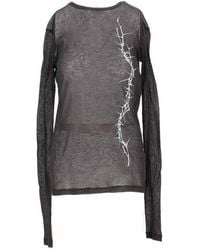 Ann Demeulemeester - Slim Fit Long Sleeve T-Shirt "Thorns" Print - Lyst