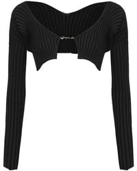 Jacquemus - Ribbed Knit Top With Charm Logo - Lyst