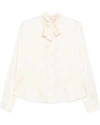 forte_forte - Ivory Silk Blouse With Pussy Bow - Lyst