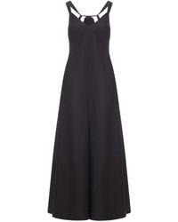 120% Lino - Long Linen Dress With Chiffon Inserts - Lyst